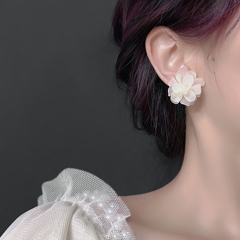 COD❤️Anting Bunga Korea Kecil Sepasang Akrilik Flower Stud Earrings Anting Tusuk Motif Vintage Fashion Impor Murah Aksesoris Wanita