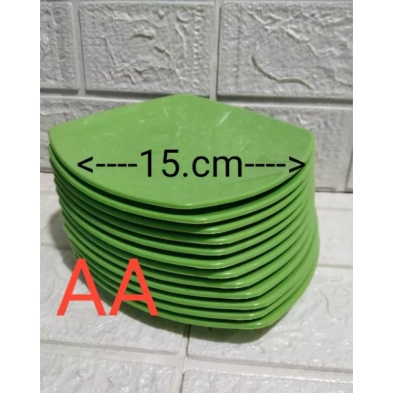 PIRING KOTAK CEPER PERSEGI KECIL 12.PCS  UK15.CM PIRING KUE ATAW TATAKAN SEMI MELAMIN