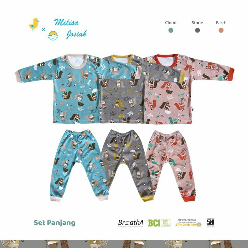 Setelan Piyama Panjang Baby Joel X Melissa