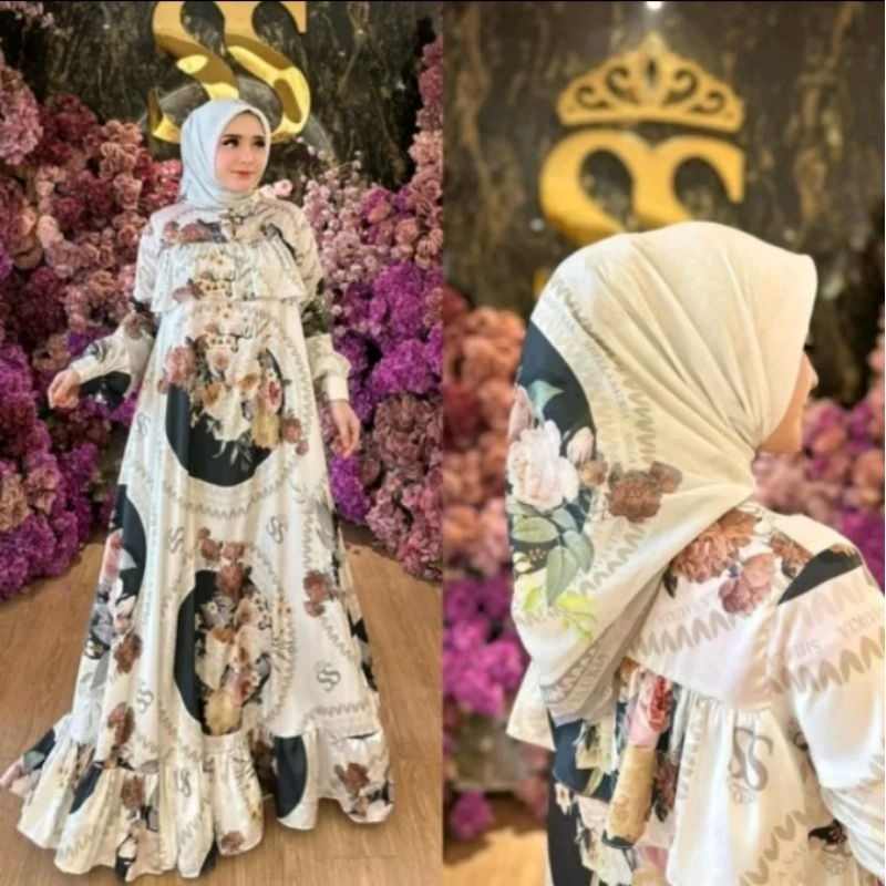 dress vintage set hijab shella saukia