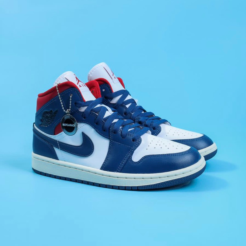 Air Jordan 1 Mid French Blue Gym Red