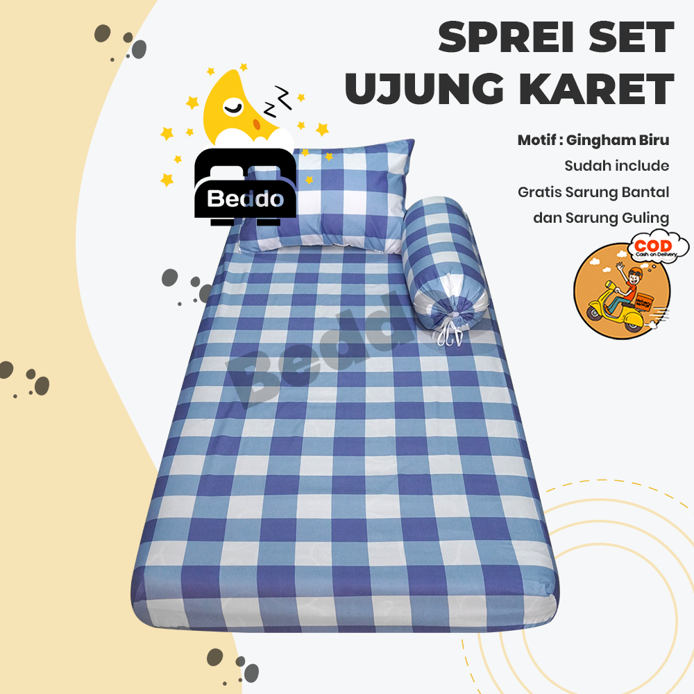 Sprei Saja Sprei Set Sarban dan Sargul Emily Gingham Aesthetic