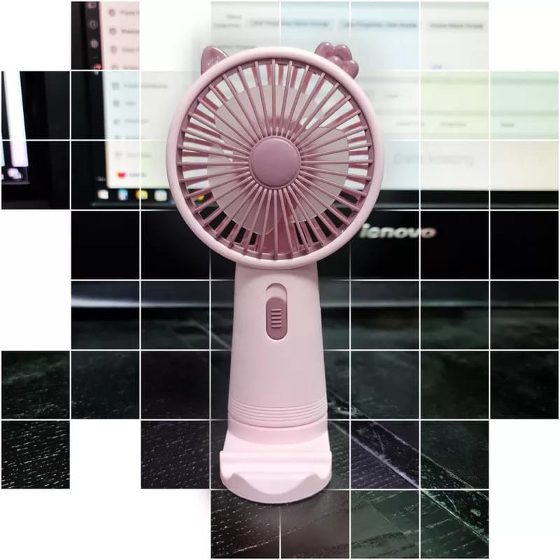 Kipas Mini Karakter ( Genggam Tangan &amp; Duduk Berdiri Meja ) USB / Mini Fan Portable