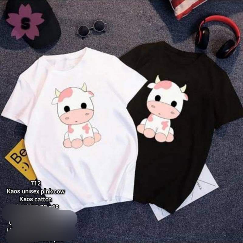 kaos unisex pria wanita cow sap bhn cotton halus