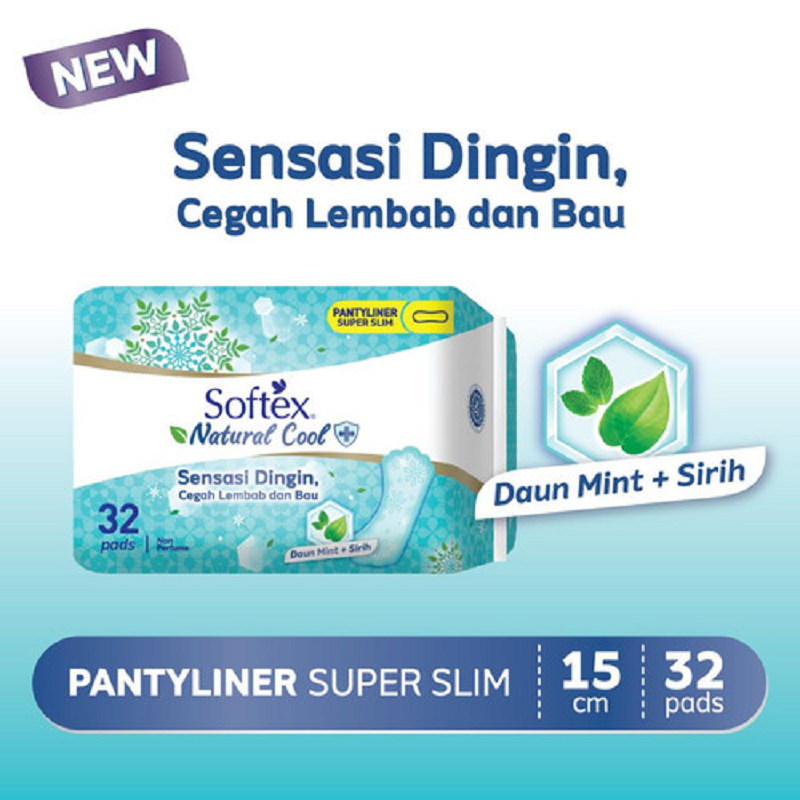 Pantyliner Softex Daun Sirih I Daun Sirih + Extract Green Tea | Natural Cool