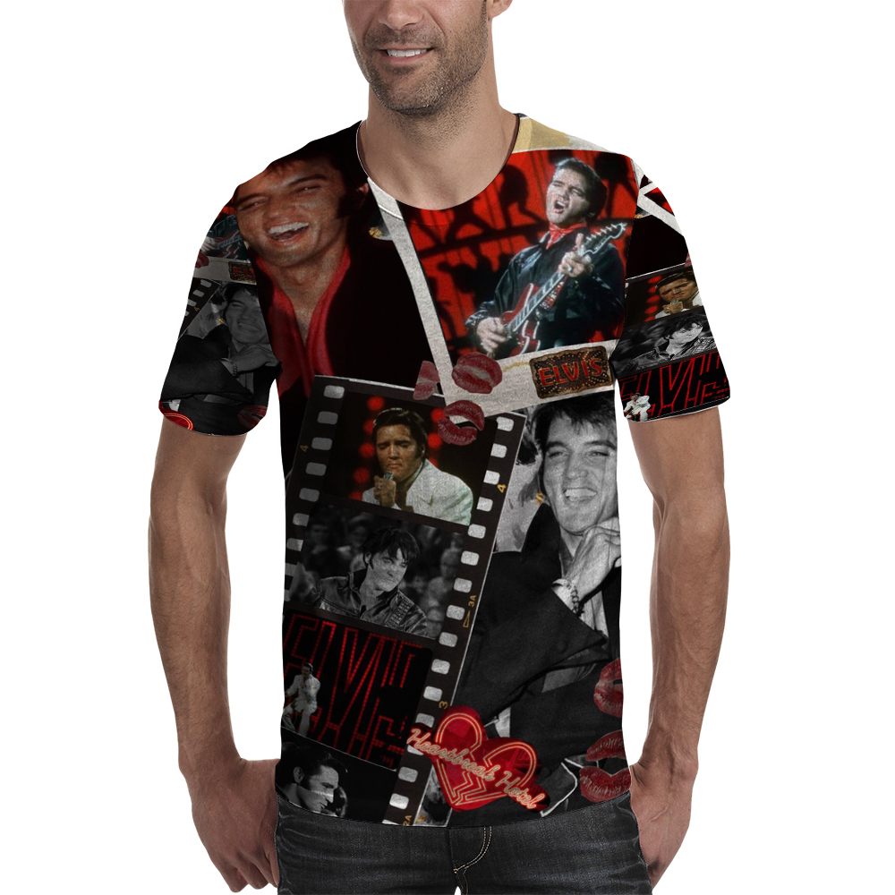 Kaos Elvis Presley Tshirt Fullprint Casual Unisex Bahan Polyester T-SHIRT Size S  M L XL XXL 3XL - K