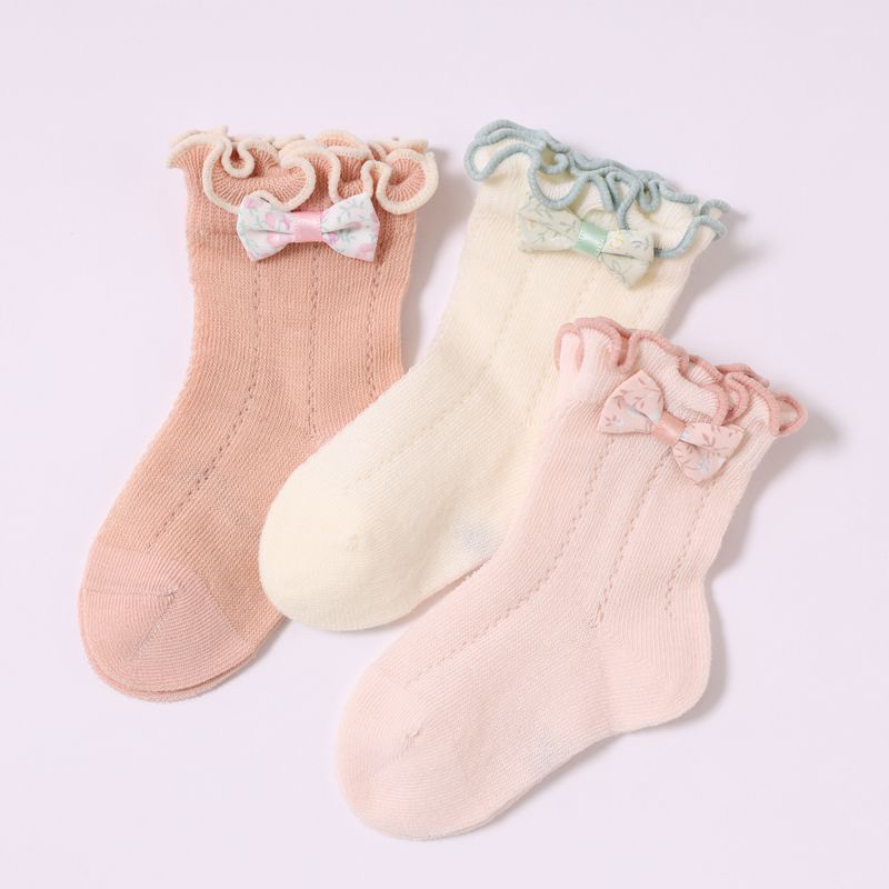 Kaos Kaki anak Perempuan Import Tipis Model Bowtie Flowers