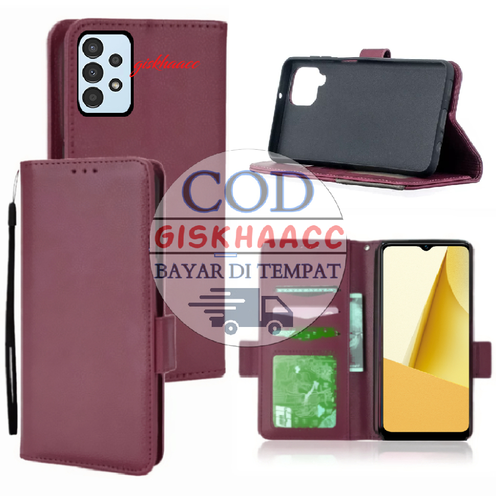 SAMSUNG A32 4G / A32 5G CASE DOMPET HP CASING KULIT UNTUK HP FLIP COVER LEATHER