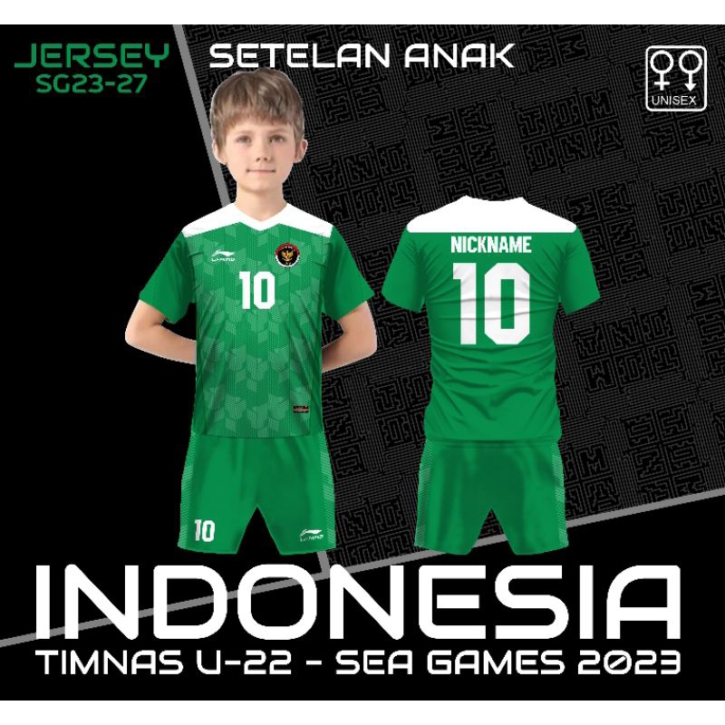 stelan Jersey Timnas Indonesia 2023 Jersey sea games timnas Indonesia 2023 kaos timnas anak