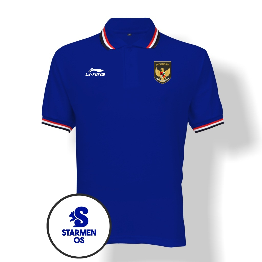 Kaos Wangki Polo T-Shirt Pria Kerah 3 List Logo GARUDA INDONESIA SEA GAMES 2023 AND Ll NING