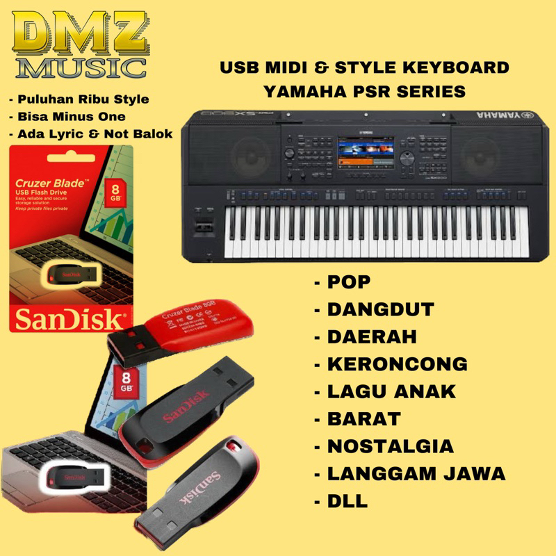USB MIDI DAN STYLE KEYBOARD YAMAHA PSR SX900 SX700 SX600 / SAMPLING LAGU DAN STYLE