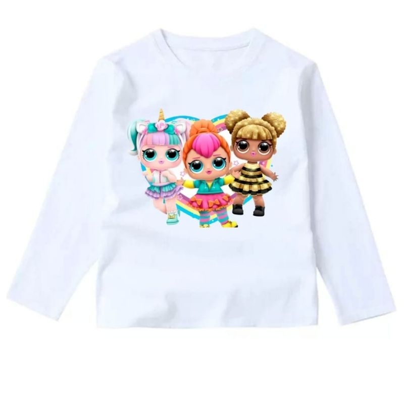 Baju kaos anak Lengan panjang usia 1-12 Tahun  boneka lucu(Lol)