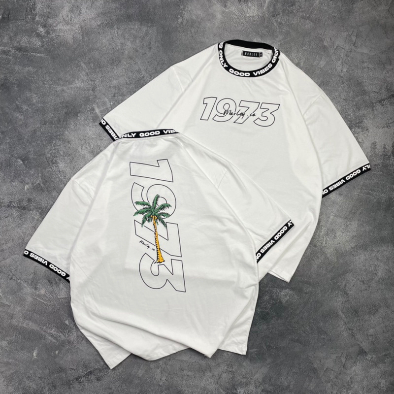 Oversize T - Shirt RIB ONLY GOOD VIBES 1973 &amp; CATCH THE WAVE“