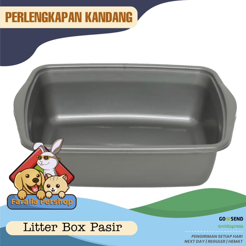 Cat Litter Box Tempat Kotoran Kucing Bak Pasir Liter Ukuran S M L XL