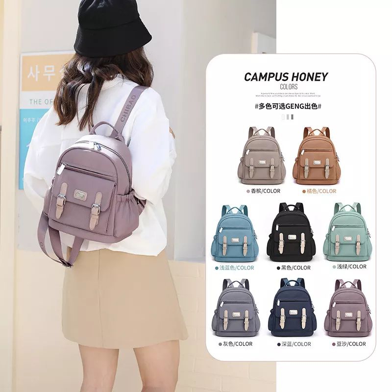 ORIGINAL Tas Ransel Chibao Wanita IMPORT KOREA Super Tebal Elegan Design Terbaru