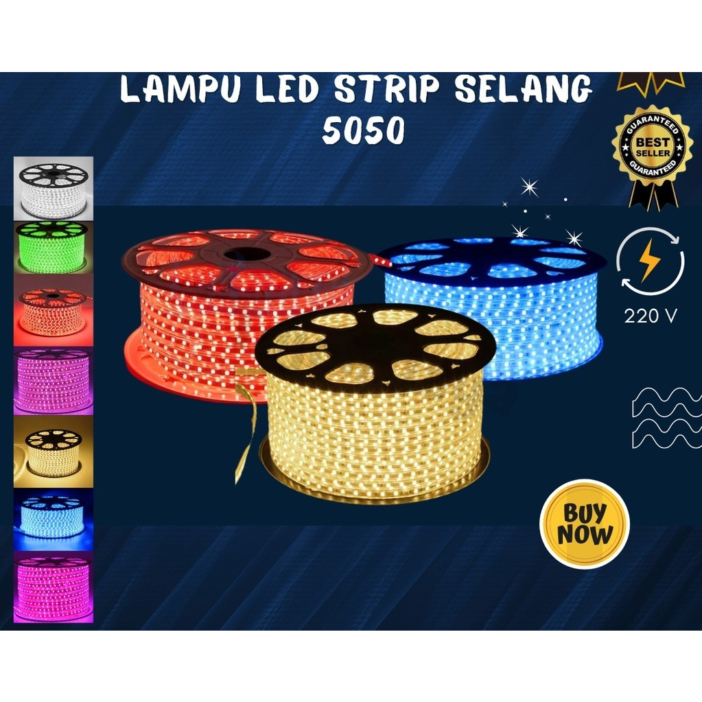 METERAN LAMPU LED STRIP SELANG 5050 1 MATA AC 220V INDOOR OUTDOOR 1 MATA