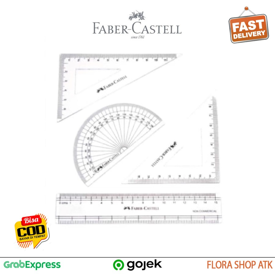 

Penggaris Mathematical Fabel Castel Penggaris Set Busur Segitiga 4 pc