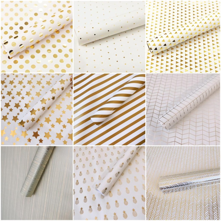 

Kertas Kado Gold / Wrapping Paper Emas / Bungkus Hadiah / Gift - LOVE FLOWER