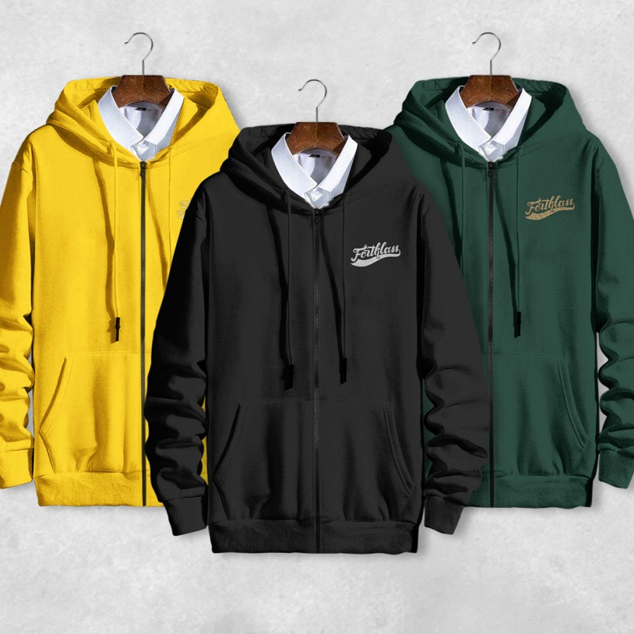 HIPNOP Outerwear Unisex Zipper Polos Pria Premium Jaket Pria Jumper Hoodie