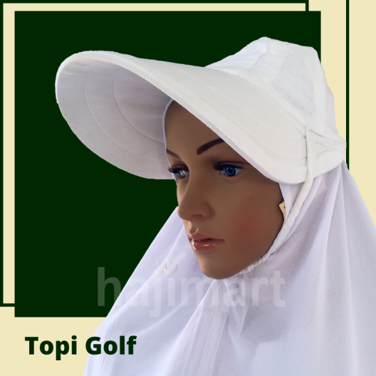TOPI HAJI UMROH MODEL GOLF / TOPI PUTIH / PERLENGKAPAN HAJI UMROH