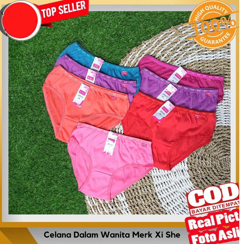 1 SET ISI 3 PCS CELANA DALAM WANITA XI SHE MURAH DAN LEMBUT-WARNA RANDOM / CELANA DALAM IMPORT MURAH WANITA | CD UNDIES CEWEK KEREN MOTIF KARET SIKSAK 2020