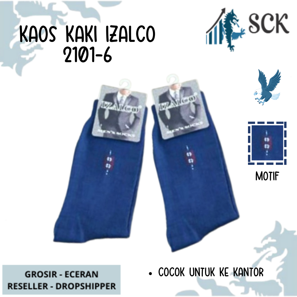 Kaos Kaki Pria IZALCO 2101-6 2104-6 Sebetis / Pakaian Kantor - sckmenwear GROSIR