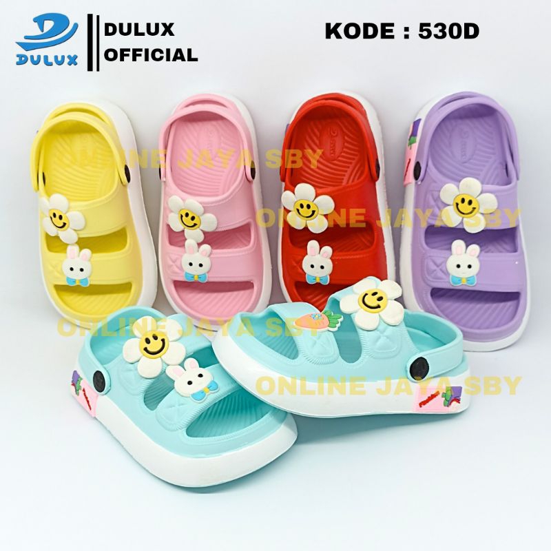 DULUX - SANDAL SLOP ANAK DUA STRAP BUNGA LUCU 530D UKURAN 24-29