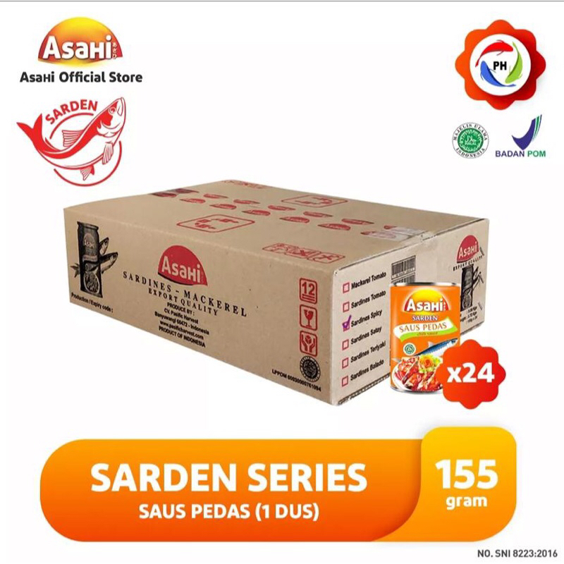 

Sarden Saus Pedas 155gram - 1 karton