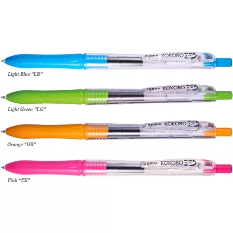 

RB PEN ZEBRA KOKORO SWEET GEL 0.5 (12PCS) / PEN KOKORO SWEET GEL MIXED BODY COLORS