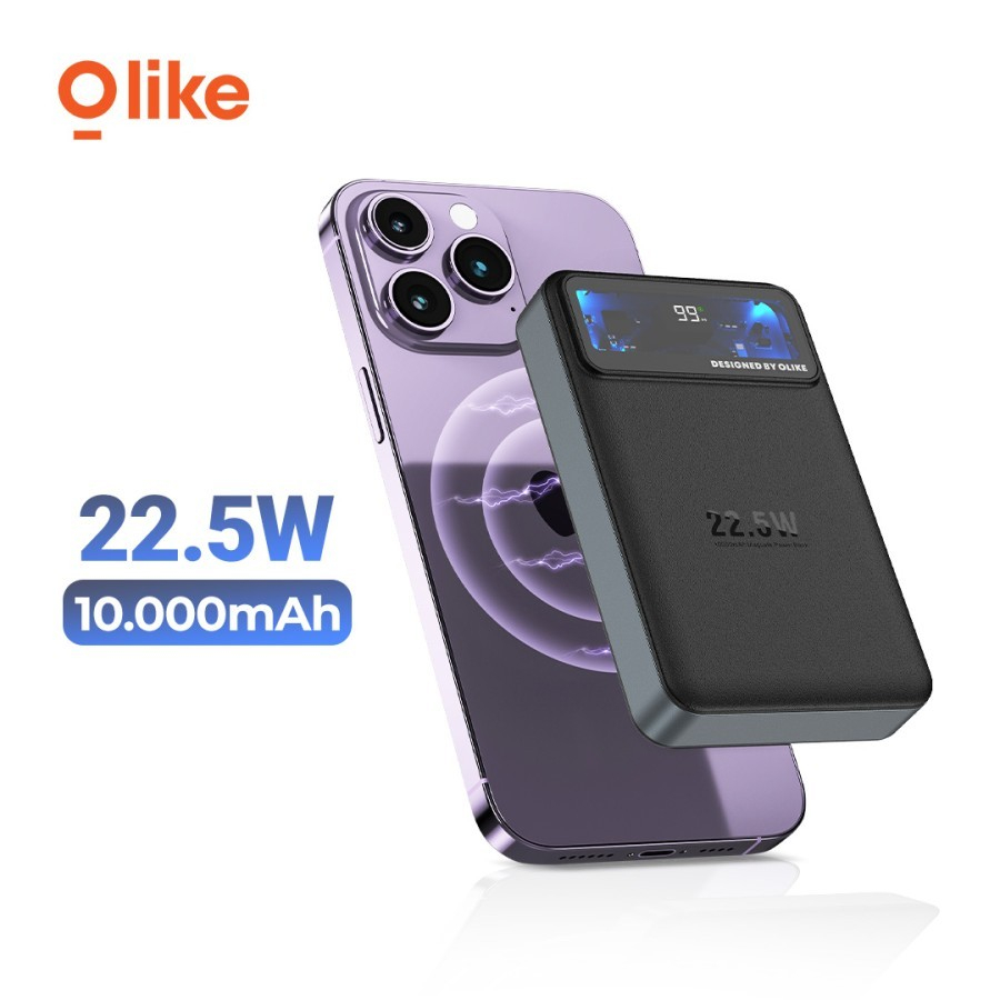 Olike P301 Power Bank Magnetic MagSafe Wireless 22.5W Powerbank Untuk iPhone 14 Pro Fast Charging 10000MAH