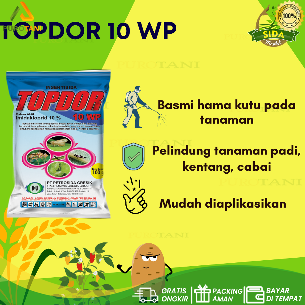 Top Dor 10 WP Insektisida Kutu Daun 100 Gr TOPDOR 100GR Imidaklorpid