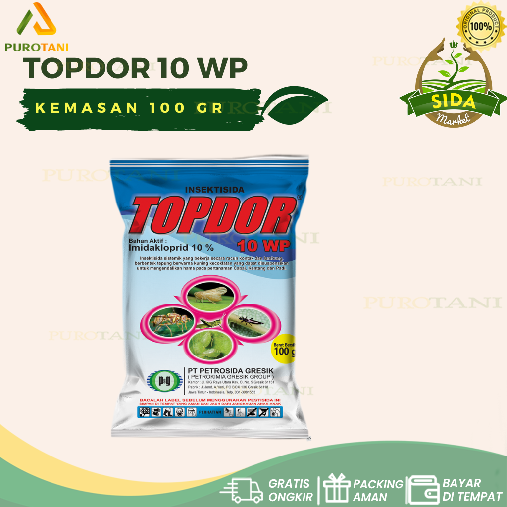 Top Dor 10 WP Insektisida Kutu Daun 100 Gr TOPDOR 100GR Imidaklorpid