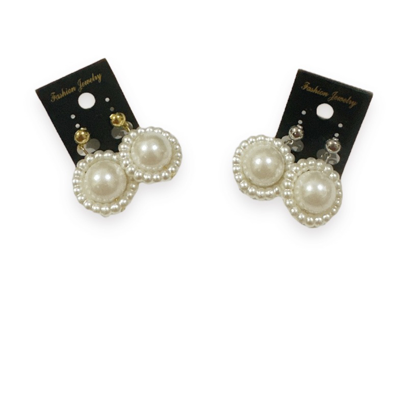 Gian Pearl Stud Statement Earrings Anting Tusuk Mutiara