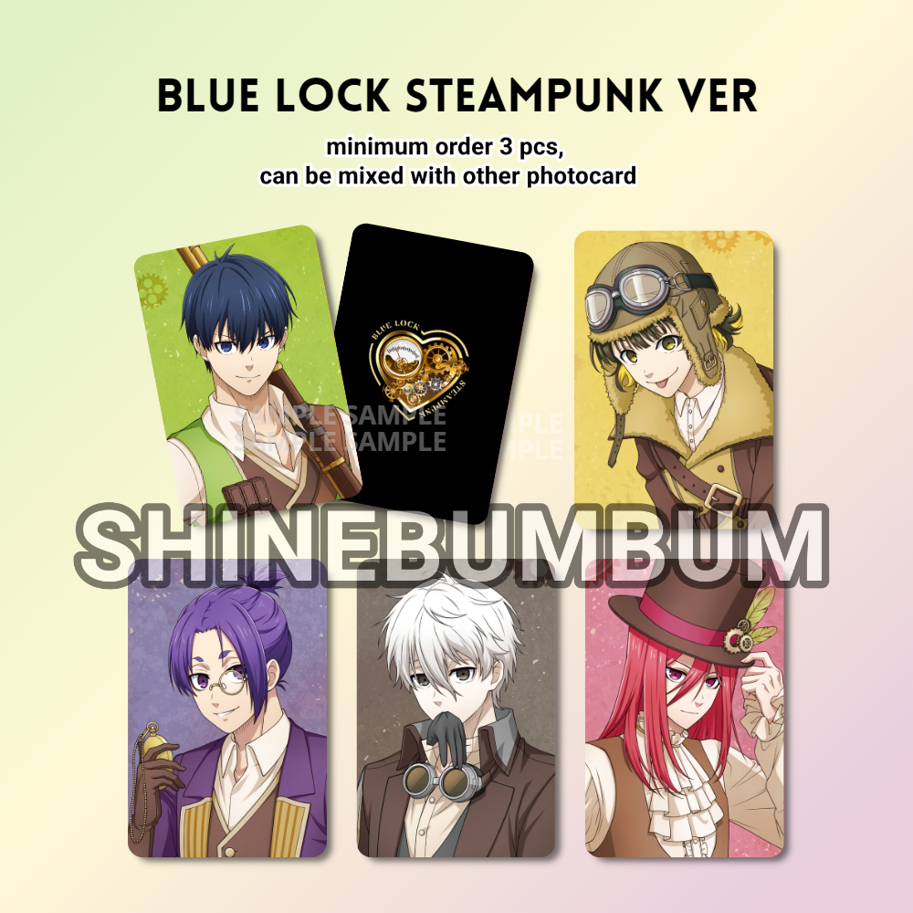 Photocard Anime Blue Lock Steampunk Ver (2 sisi)