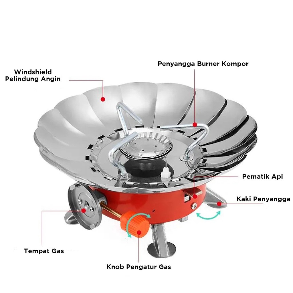 Kompor Windproof KOVAR Kompor Mawar Portable Windshield Kemah Camping