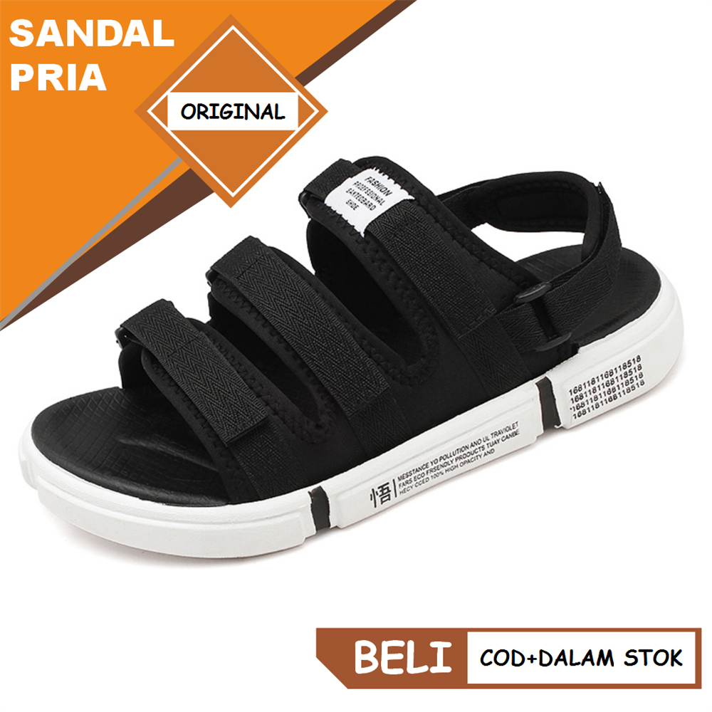 【COD &amp; Barang ready】Sandal Gunung Import Anti Slip Tidak Licin Tali Yang Bisa Dilepas Sendal Pria Dan Wanita Casual Sendal