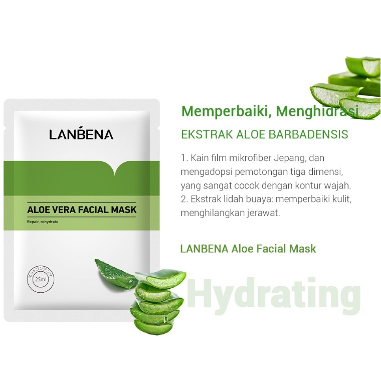 LANBENA All Varian Sheet Mask Masker wajah Serum Melembabkan Menerangi Pemutih Anti penuaan Perawatan kulit