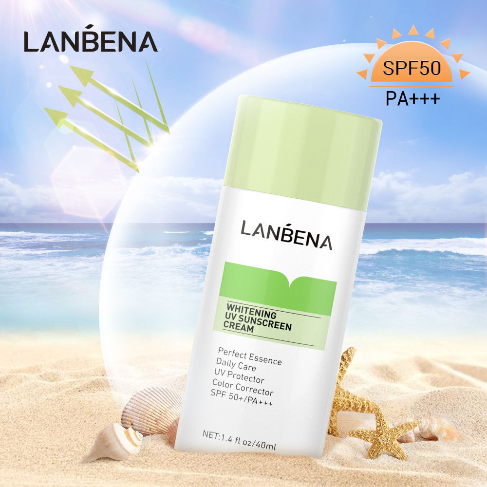 LANBENA Whitening UV Sunscreen Cream Purple SPF50+ - Sunblock Mencerahkan Body Sun Protection Perawatan Kulit(40 ml)