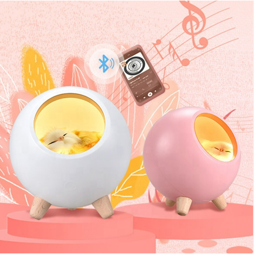 Lampu tidur Speaker Bluetooth Model Kucing Lucu / Little Pet House