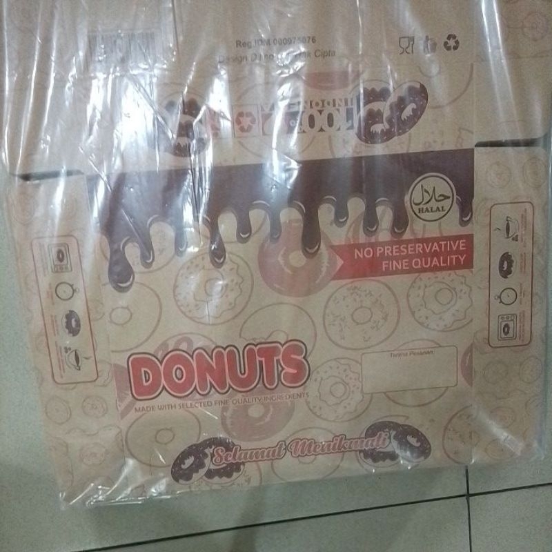 kotak donat / kotak Kraft / kotak kue uk 18,5X27X5 cm