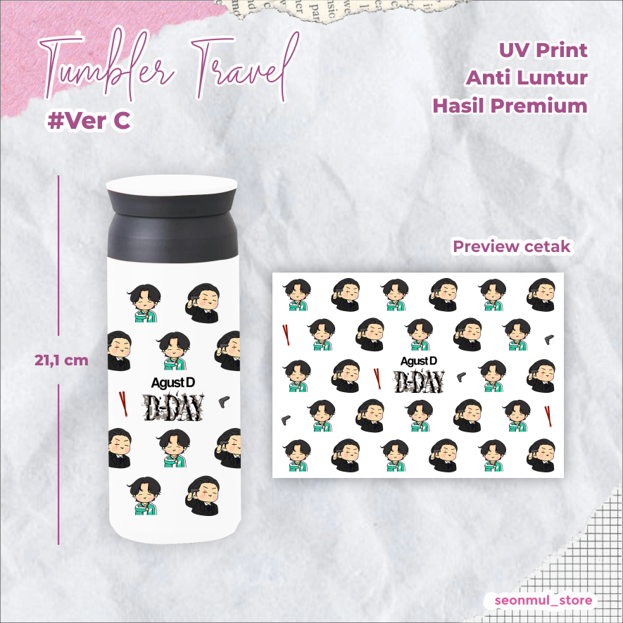 TUMBLER BTS SUGA DAECHWITA / BOTOL MINUM BTS SUGA D-DAY / BOTOL MINUM TRAVEL BTS SUGA DAECHWITA / BTS SUGA D-DAY