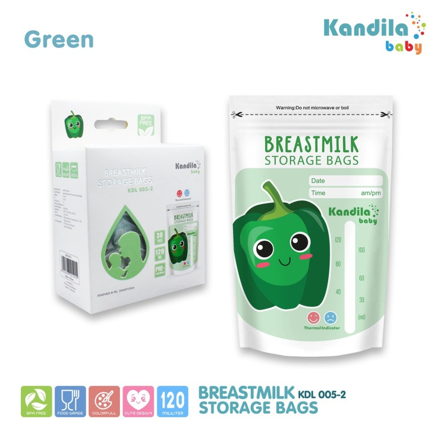 Crown Snuggle Breast Milk Storage Bag 100ml Extra 20ml / NATURAL MOMS Kantong Asi 100 ML isi 30pcs Breastmilk Storage Bags/  KANDILA Kantong Asi 120ML