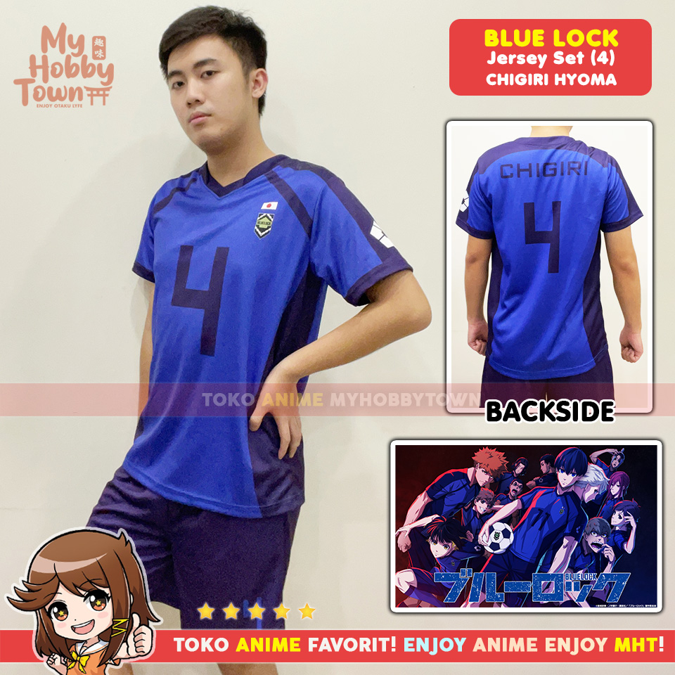 Kostum Jersey Blue Lock No. 4 Hyoma Chigiri Anime Cosplay