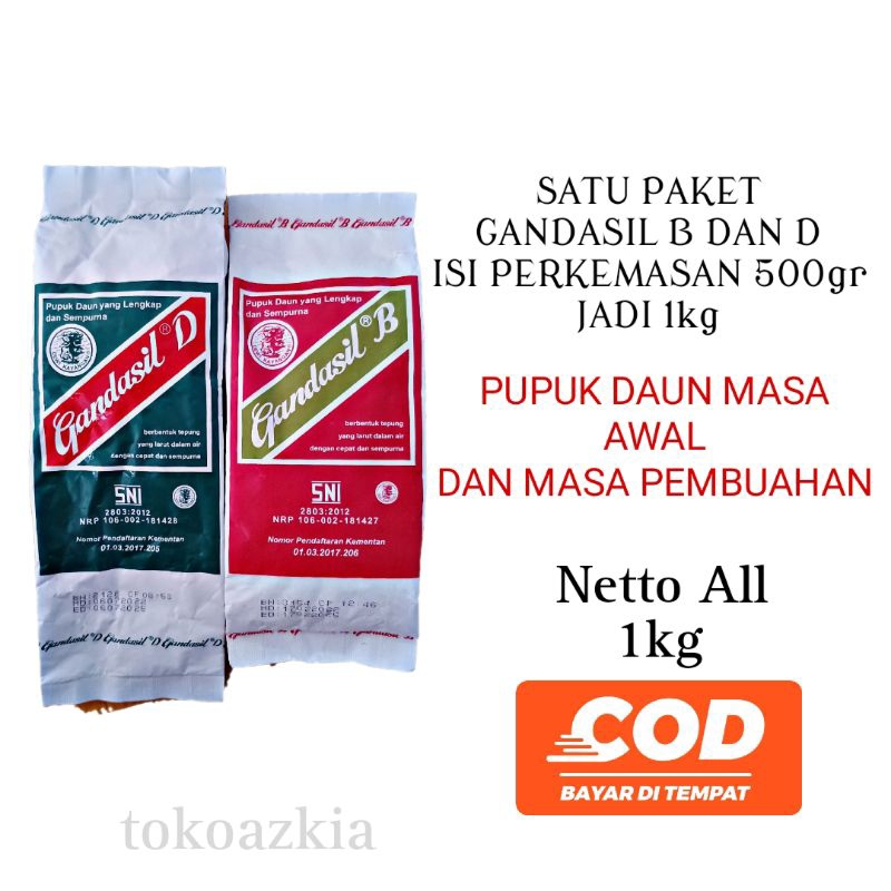 Pupuk Gandasil B dan D Paket hemat 1kg Nutrisi Tanaman Lengkap