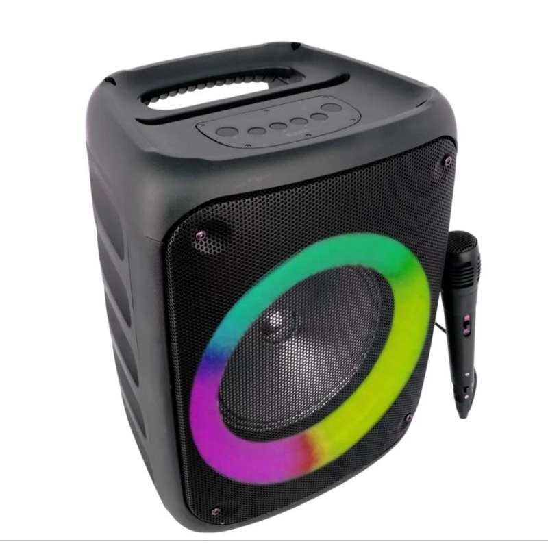 Speaker Bluetooth Fleco F-410 5 Inchi Bonus Mic Salon Aktif Portable Radio Fm Speaker Wireless Led