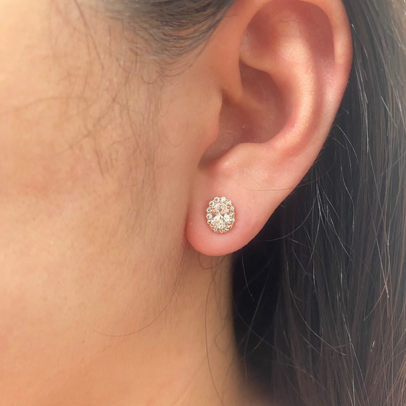 Anting Tusuk Pesta Luxury Waterproof Anti Karat Tahan Air Mata Zircon - Hannah Earrings