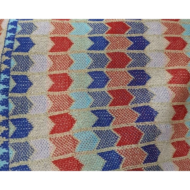 ⚡️ CLEARANCE SALE ❤️ PREMIUM IMPORT ❤️ READY ! ZIG ZAG RAINBOW PATTERN COLORFULL GLITTERY KNIT LOOSE MINI DRESS