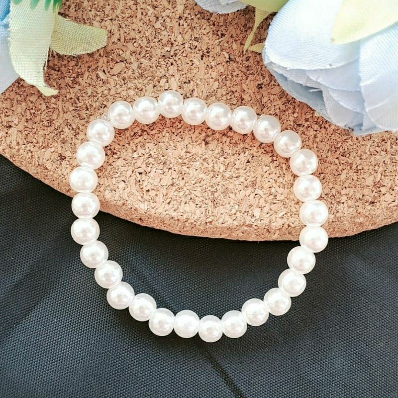 Gelang anak dan dewasa gelang mutiara 6mm gelang kekinian gelang korea