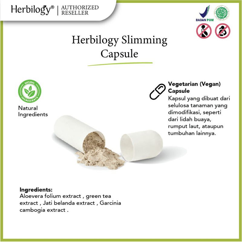 Herbilogy Slimming Capsule - 60 kapsul / mengurangi lemak / meningkatkan metabolisme