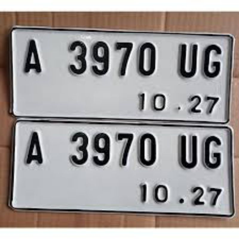 Jual Plat nomor motor putih/hitam 1 pcs dan sepasang